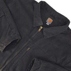 Carhartt C61‎ Sherpa Lined Work Jacket Duck Canvas Wear Black Coat Fleece Gorp